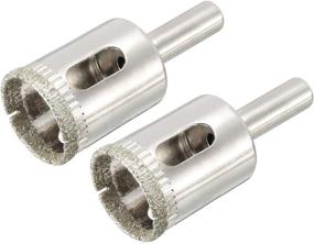 img 2 attached to 💎 High-Quality Set of 2 Diamond Coated Hole Saw Drill Bits (23mm) for Glass, Ceramic Tile, Marble, Rock, and Porcelain Surfaces