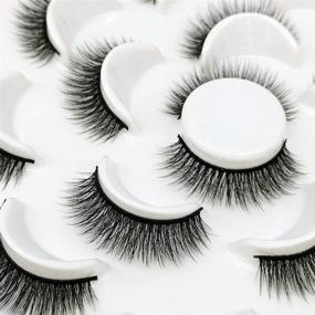 img 1 attached to 👁️ DAODER Thick Short Mink Lashes Bulk Natural False Eyelashes Soft Reusable Fluffy Fake Lashes Extension Kit for Women’s Daily Makeup - 10 Pairs (Thick Short Lashes)