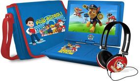 img 4 attached to Ematic Nickelodeons Paw Patrol Theme 7-Inch Portable DVD Player: Complete Travel Entertainment Kit in Blue