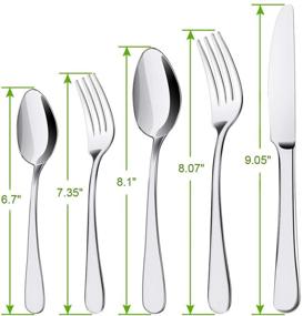 img 3 attached to 🍴 ENLOY 20-Piece Stainless Steel Flatware Set - Elegant Silverware with Knife, Fork, Spoon - Dishwasher Safe, Service for 4