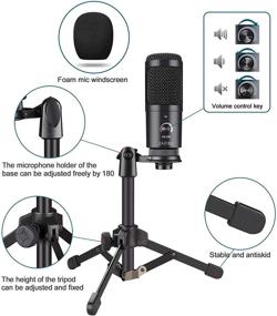 img 1 attached to High-Quality USB Condenser Podcast PC Microphone: Plug & Play Recording Mic for Vocal Instrument, YouTube, Gaming, Podcasting, Streaming - Compatible with Desktop/Laptop/Notebook