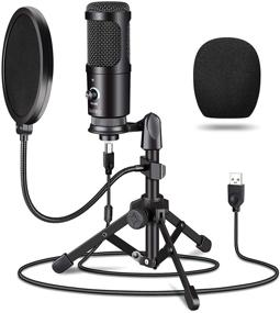 img 4 attached to High-Quality USB Condenser Podcast PC Microphone: Plug & Play Recording Mic for Vocal Instrument, YouTube, Gaming, Podcasting, Streaming - Compatible with Desktop/Laptop/Notebook