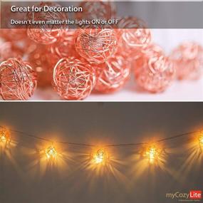 img 3 attached to 🌟 Моя уютная гирлянда из LED-лампочек myCozyLite: 20 розовых шаров вручную изготовленных из позолоченного металла, работает от батарей с таймером - декоративные теплые огни для использования внутри и снаружи (3 метра).