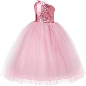 img 1 attached to Stunning Ekidsbridal One Shoulder Wedding Pageant Dresses: Perfect Girls' Clothing for Special Occasions