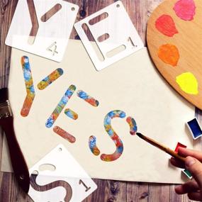 img 1 attached to 🔤 26-Piece Scrabble Style Letter Stencils: 4-Inch Reusable Alphabet Templates for Painting on Wood, Tile, Wall Décor, and Art