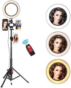 img 4 attached to 📸 Enhance Your Selfies with the Selfie Ring Light & Stand - Perfect for YouTube, Live Streaming, Makeup & Photography (8 Inch)