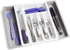 img 4 attached to 🔀 YouCopia Turntable: Expandable White Utensil Tray for Organized Kitchen