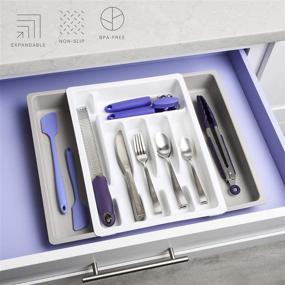 img 3 attached to 🔀 YouCopia Turntable: Expandable White Utensil Tray for Organized Kitchen