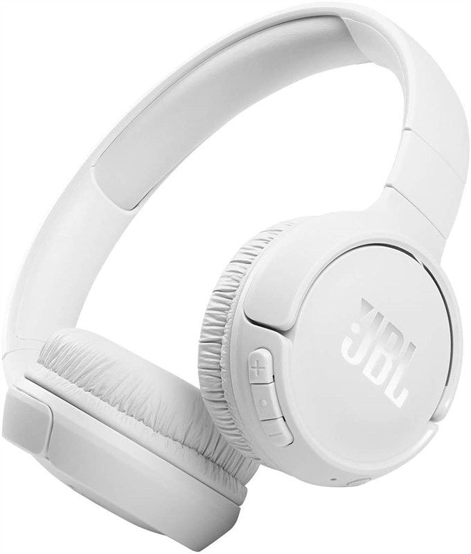 jbl tune 510bt: wireless on-ear headphones with purebass sound - white logo