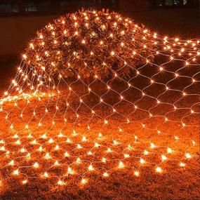 img 4 attached to 🎃 Halloween Net Lights - Twinkle Star 360 LEDs, 12ft x 5ft, 8 Modes, Low Voltage Connectable Mesh Fairy String Lights for Christmas Trees, Bushes, Outdoor Garden Decorations (Orange)