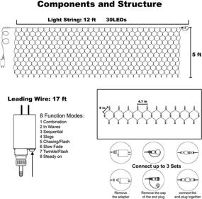 img 1 attached to 🎃 Halloween Net Lights - Twinkle Star 360 LEDs, 12ft x 5ft, 8 Modes, Low Voltage Connectable Mesh Fairy String Lights for Christmas Trees, Bushes, Outdoor Garden Decorations (Orange)