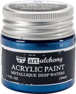 🎨 prima marketing 963118 finnabair art alchemy acrylic paint review: metallique deep waters - 1.7 fl. oz product details logo