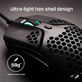 img 3 attached to 🖱️ HyperX Pulsefire Haste Gaming Mouse - Ultra-Lightweight, 59g, Honeycomb Shell, Hex Design, RGB, HyperFlex USB Cable, Up to 16000 DPI, 6 Programmable Buttons