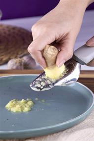 img 1 attached to 🧡 COOKDUO Peel & Grate: The Ultimate Ginger Peeler with Grater - Grey