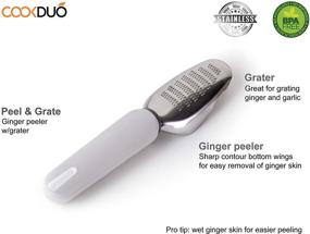 img 3 attached to 🧡 COOKDUO Peel & Grate: The Ultimate Ginger Peeler with Grater - Grey