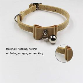 img 2 attached to 🐱 Premium Beige Cat Collar with Flocking - Stylish Kitten Collars for Safety & Comfort | PETSIMTO