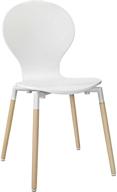 🪑 white mid-century modern kitchen and dining room chair by modway path logo