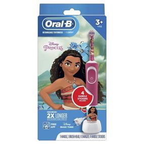 img 4 attached to Oral-B Kids Rechargeable Electric Toothbrush: Disney Princess Edition for Kids 3+ (Character May Vary)