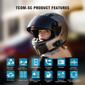 img 3 attached to 🎧 FreedConn Bluetooth Helmet Intercom: Motorcycle Bluetooth Headset - Waterproof Communication System with LCD Screen/TCOM-SC
