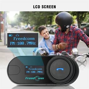 img 2 attached to 🎧 FreedConn Bluetooth Helmet Intercom: Motorcycle Bluetooth Headset - Waterproof Communication System with LCD Screen/TCOM-SC
