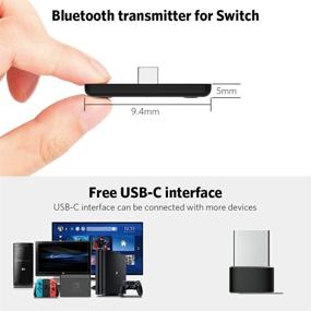 img 2 attached to 1Mii Wireless Bluetooth 5.0 Audio Transmitter with Low Latency for Nintendo Switch & Lite - APTX LL Support for Headphones, Speakers, PS4, PC - Includes USB C to A Converter