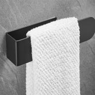 👋 volpone 8in adhesive hand towel bar - stick on tile wall, premium stainless steel hand towel holder, no drilling, matte black finish (1 pack) logo