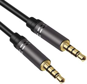 img 4 attached to 🎧 High-Quality 2-Pack 4ft Male to Male Audio Cable Extension | Jeselry 4-Pole Hi-Fi Stereo Sound 3.5mm Aux Cable Adapter for All 3.5mm-Enabled Devices in Car | 1.2M - Black