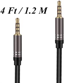 img 3 attached to 🎧 High-Quality 2-Pack 4ft Male to Male Audio Cable Extension | Jeselry 4-Pole Hi-Fi Stereo Sound 3.5mm Aux Cable Adapter for All 3.5mm-Enabled Devices in Car | 1.2M - Black