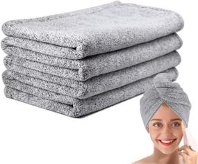 img 4 attached to 💆 Thicken and Lengthen Ultra-Fine Microfiber Hair Drying Towel - 43 x 23 Inches - 1 Piece - Original Magic Instant Hair Towel Wrap for Women - Super Absorbent Quick-Dry Hair Towel for Curly Long Hair - Grey