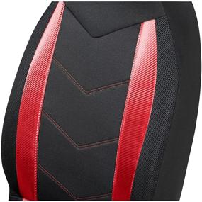 img 2 attached to 🔴 Ultimate Comfort and Style: Road Comforts Sports Car Seat Covers in Sports Carbon Fiber Mesh Design – Airbag Compatible, Universal Fit for Cars, Trucks, Vans, and SUVs (Red)