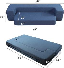 img 1 attached to WOTU Folding Bed Couch: Comfortable Memory Foam Sofa with Queen Size Mattress | Floor Sleeper Sofa for Ultimate Relaxation