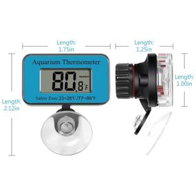img 3 attached to 🌡️ Aquarium Thermometer LCD Digital - Waterproof, Suction Cup Fish Tank Water Temperature Monitor for Betta Fish