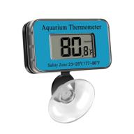 🌡️ aquarium thermometer lcd digital - waterproof, suction cup fish tank water temperature monitor for betta fish logo
