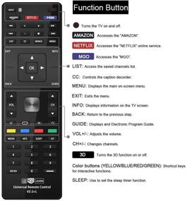 img 2 attached to 📺 Gvirtue Universal TV Remote: Compatible with Vizio LED LCD 3D Smart E Series TV, with Smart Internet Apps like Amazon, Netflix, and M-GO. Includes Keys for Sub XRT112 XRT100 VR1 2 10 15 etc. Model: VZ-2+L