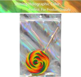 img 1 attached to 🌈 100-Pack Colorful Holographic Bags: Resealable Smell Proof Mylar Packaging for Jewelry, Lip Gloss, Candy & More (2.75"x3.93")