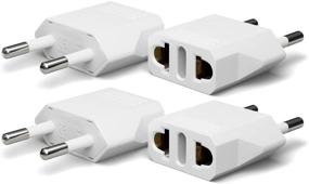 img 4 attached to 🔌 Unidapt European Plug Adapter Power Converter, USA to EU Europe Italy Travel Plug Adapters, American to European Outlet Adaptor (4 Piece)