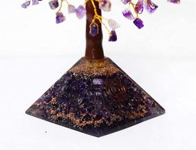 img 3 attached to 🌳 KUHVAI Handmade Amethyst Crystal Pyramid Tree: 300 Gemstones Feng Shui Bonsai Money Tree with Free Pendant for Good Luck - Size 9-11 Inch