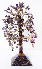 img 4 attached to 🌳 KUHVAI Handmade Amethyst Crystal Pyramid Tree: 300 Gemstones Feng Shui Bonsai Money Tree with Free Pendant for Good Luck - Size 9-11 Inch