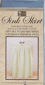 img 2 attached to 💧 Premium Vinyl Sink Skirt Bath Vanity Cover – Luxurious Design, Water Repellent in Light Blue