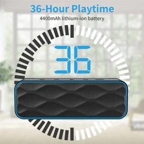 img 1 attached to 🔊 Waterproof Bluetooth Speaker 5.0 - 20W Hi-Quality Sound & Bass, 100Ft Wireless Range, IPX7, 36Hs Playtime - Portable Speaker for Shower, Home, Outdoors - Wireless Bluetooth Speakers