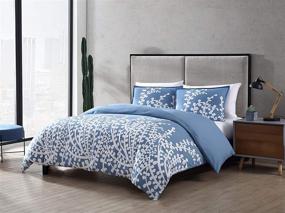 img 3 attached to Crisp and Elegant City Scene French Blue Branches Duvet Set - Full/Queen Size (166353)