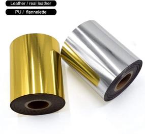 img 1 attached to 🔥 Premium Hot Foil Stamping Paper Bundle - Gold & Silver Rolls, 3" x 400ft - PU Heat Transfer - Anodized Gilded Paper for Hot Foil Stamping Machine