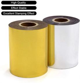 img 2 attached to 🔥 Premium Hot Foil Stamping Paper Bundle - Gold & Silver Rolls, 3" x 400ft - PU Heat Transfer - Anodized Gilded Paper for Hot Foil Stamping Machine