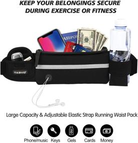 img 3 attached to 🏃 TAGVO Running Waist Pack – Adjustable Elastic Strap for Men & Women | Anti-Bouncing Sweat Proof Fanny Pack | Fitness Sport Belt with Reflective Patch | Carry Keys, Cards, Phones