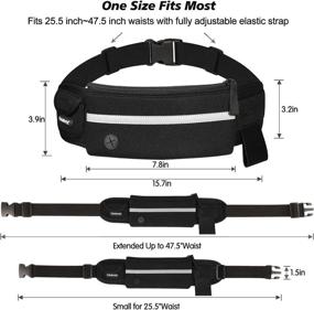 img 2 attached to 🏃 TAGVO Running Waist Pack – Adjustable Elastic Strap for Men & Women | Anti-Bouncing Sweat Proof Fanny Pack | Fitness Sport Belt with Reflective Patch | Carry Keys, Cards, Phones