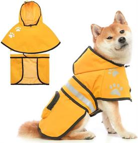 img 4 attached to PAWCHIE Dog Raincoat Hooded Waterproof