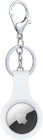 img 4 attached to 🔵 White AirTag Case - Compatible with Apple AirTag Accessories | Shockproof AirTag Holder with Keychain | Original Size AirTag Cover | Durable Air Tags Key Ring Loop