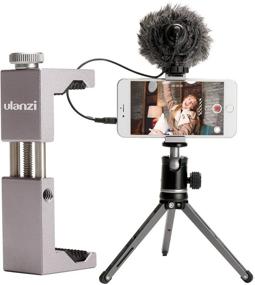 img 4 attached to 📱 Ulanzi ST-02S Aluminum Phone Tripod Mount with Cold Shoe Mount, Vertical and Horizontal Support, Universal Adjustable Clamp for iPhone 12 XS Max 8 Plus Samsung Huawei Android Smartphones - Titanium