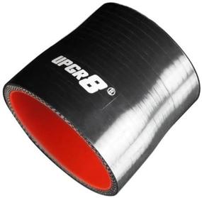 img 1 attached to 🔴 Upgr8 High Performance Universal 4-Ply Reducer Coupler Silicone Hose (2.75&#34; (70MM) to 3.0&#34; (76MM)), Black)