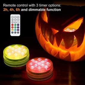 img 3 attached to 🎃 Litake Halloween LED Pumpkin Lights 4-Pack - Battery Operated Jack-O-Lantern Lights with Timer/Remote, Color Changing & Waterproof - Perfect for Halloween Pumpkin Decorations